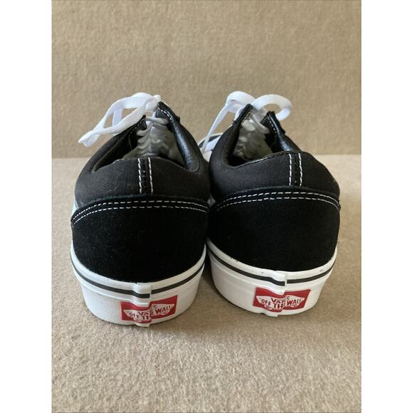 VANS Men’s Old Skool V Low Shoe Sz 9 NWOT Black White Canvas Suede sneaker - Picture 5 of 7